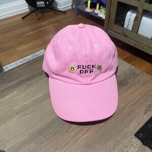 Stickie Bandits Pink Cotton "F Off" Embroidered Baseball Cap